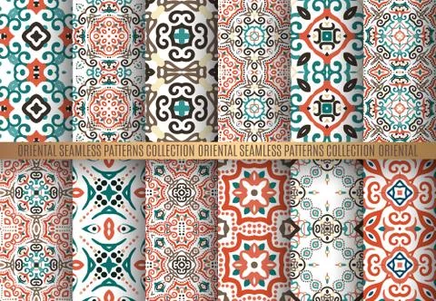 Colorful Arabesque Patterns Stock Illustration