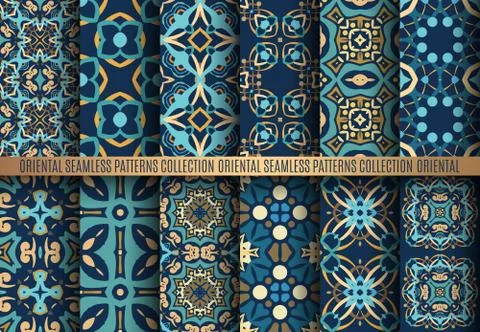 Colorful Arabesque Patterns Stock Illustration