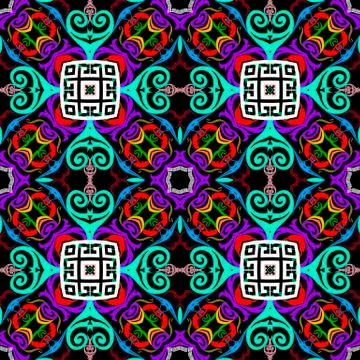 Colorful arabesque style seamless pattern. Greek ethnic vector background Stock Illustration