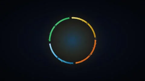 Colorful Arc Ring Loader Loop - UI Progress Indicator Motion Backdrop Stock Footage 341564937