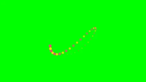 A colorful arc of shimmering dots moving across a solid green background Video stock 340902797