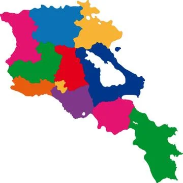 Colorful Armenia map Stock Illustration