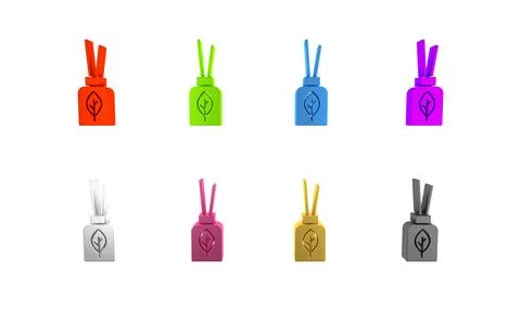 Colorful Aroma diffuser icon isolated on white background. Glass jar differ.. Stock Illustration