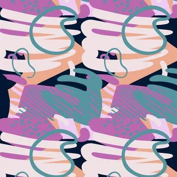 A colorful array of abstract brush art neatly composed Stock Illustration