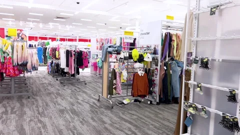 Colorful Array of Childrens Clothing at Target Store Stock Footage 319456993