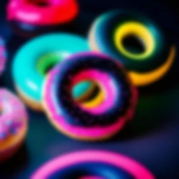 A colorful array of donuts on a table by itself Stock Photos