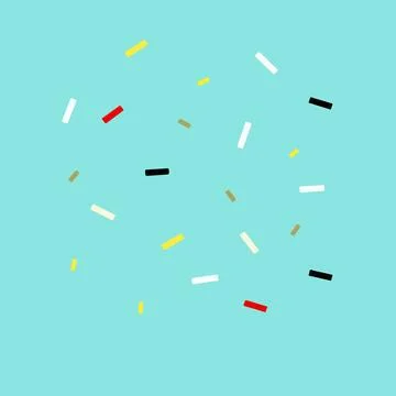 A colorful array of paper shreds, with a light-colored background. Stock Illustration