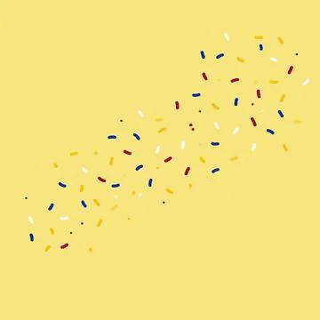 A colorful array of paper shreds, with a light-colored background. Illustration