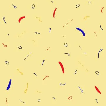 A colorful array of paper shreds, with a light-colored background. Stock Illustration