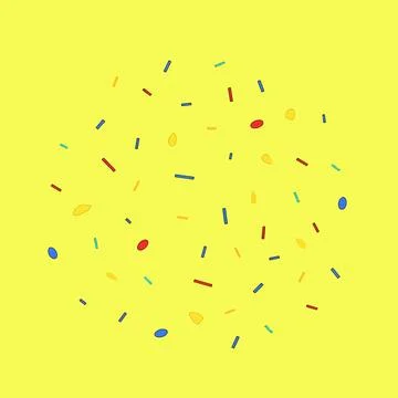 A colorful array of paper shreds, with a light-colored background. Stock Illustration