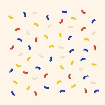 A colorful array of paper shreds, with a light-colored background. Stock-Illustration