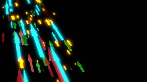 Colorful arrow 3D render left frame Stock Photos