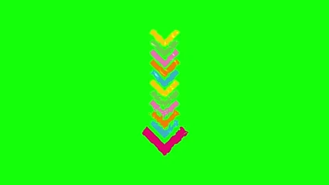 A colorful arrow on black background and an image of green rainbow colored Stock Footage 346199833