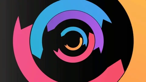 Colorful arrow in circle counterclockwise hd Stock Footage 122049072