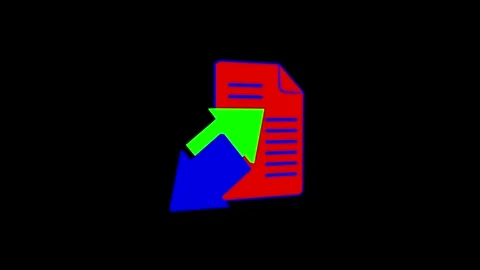 Colorful Arrow Graphics on Document Icon in Detailed Vector Style Stock Footage 341921650