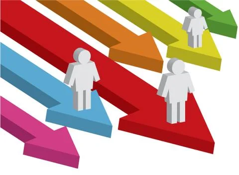 Colorful arrow with human vector Stock Illustration