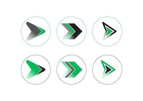 Colorful arrow icon set navigation button design Stock Illustration