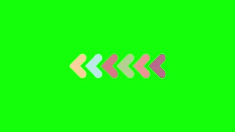 A colorful arrow logo on black background and with arrows it green screen Stock Footage 346200027