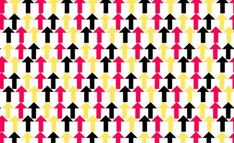 Colorful Up Arrow Pattern Background With Repeating Geometric Arrows Symbol.. Illustration