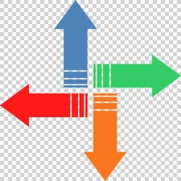 Colorful arrow, triangle Illustrazione stock