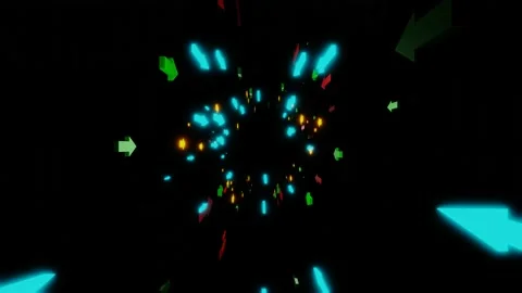 Colorful arrow tunnels 3D render Stock Footage 142067982