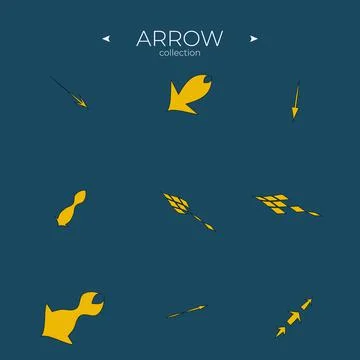 Colorful arrows. Arrows vector collection. Abstract minimalistic patterns. Curly Stock Illustration