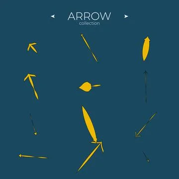 Colorful arrows. Arrows vector collection. Abstract minimalistic patterns. Curly Illustrazione stock
