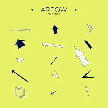 Colorful arrows. Arrows vector collection. Abstract minimalistic patterns. Curly Stock Illustration