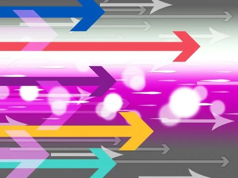 Colorful Arrows Background Means Computer Data And Connections Stock Illustration