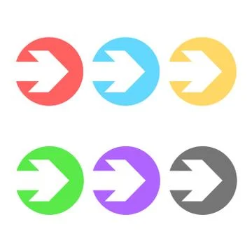 Colorful arrows in circle icon button, stock vector illustration Stock Illustration