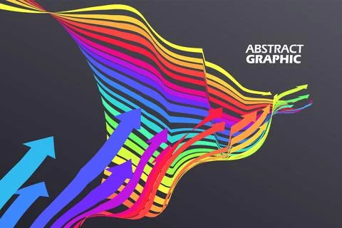 Colorful arrows that extend in a wavy shape, growth meaning. Stock Illustration