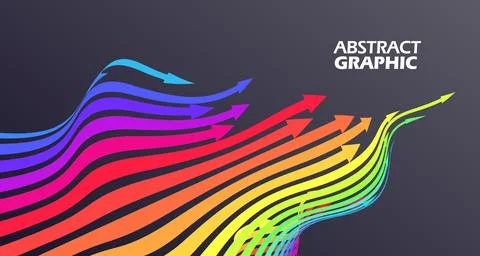 Colorful arrows that extend in a wavy shape, growth meaning. Stock Illustration
