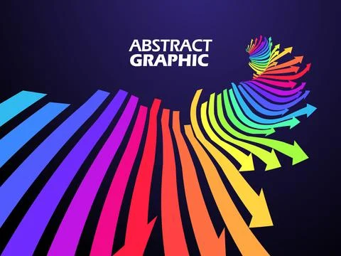 Colorful arrows that extend in a wavy shape, growth meaning. Stock Illustration