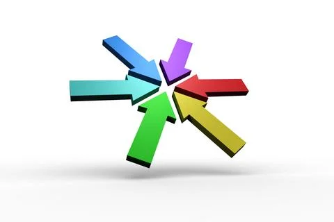 Colorful arrows forming circle Stock Illustration