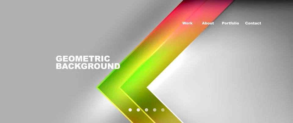 Colorful arrows in geometric pattern on gray backdrop Stock Illustration