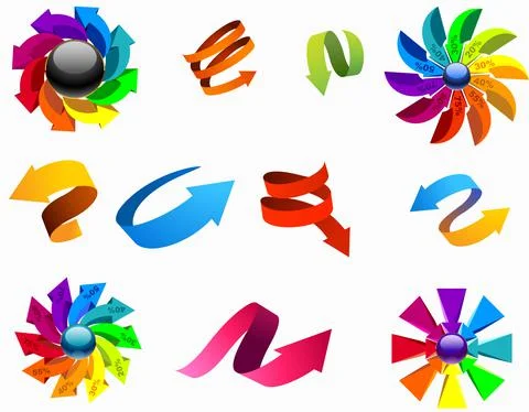 Colorful arrows labels vector vector Stock Illustration