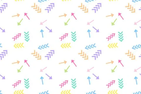 Colorful Arrows Pattern on White Background Stock Illustration