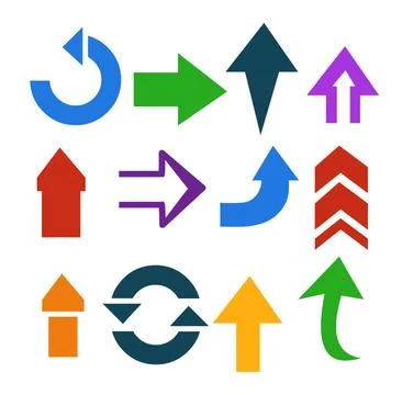 Colorful-arrows-set Stock Illustration