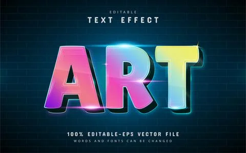 Colorful art text effect Stock Illustration