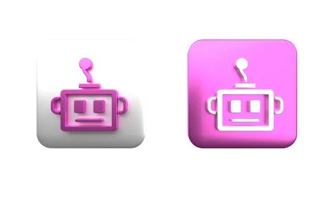 Colorful Artificial intelligence robot icon isolated on white background. M.. 写真素材