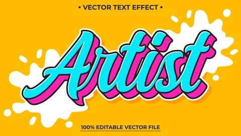 Colorful Artist Splash editable vector text effect イラスト素材
