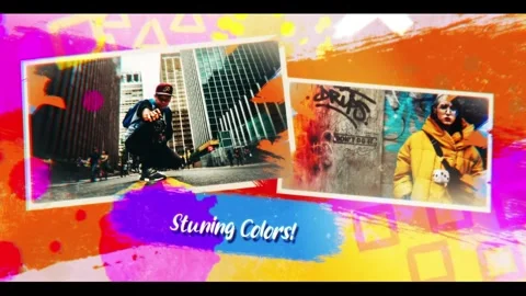 Colorful Artistic Slideshow Intro After Effects stock