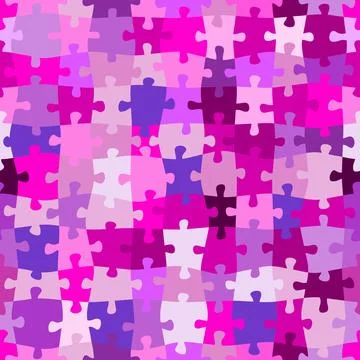 Colorful assembled puzzle seamless pattern Stock Illustration