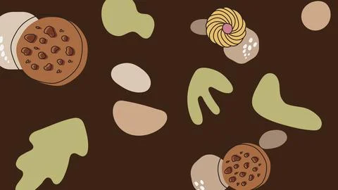 Colorful assorted biscuit dessert background Stock Illustration