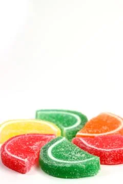 Colorful assorted candy on white background Stock Photos