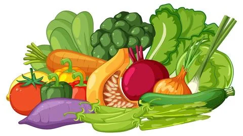 Colorful Assortment of Fresh Vegetables Vector Illustration Stock Illustration