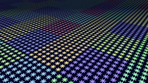 Colorful asterisk pattern floor background with geometric blocks, abstract Vídeo Stock 330062969