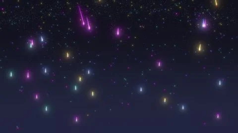 Colorful astronomical background of comets, star nebulae, and meteors with Stock Illustration