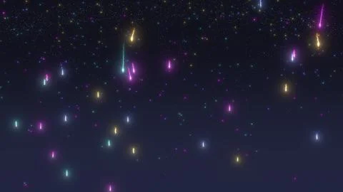 Colorful astronomical background of comets, star nebulae, and meteors with Stock Illustration