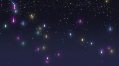 Colorful astronomical background of comets, star nebulae, and meteors with Stock Illustration